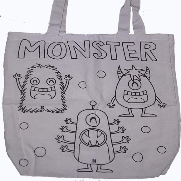 HALLOWEEN CREATEBASICS DIY MONSTER 13.5 X 13 TOTE BAG NEW - Picture 1 of 1